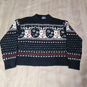 Women’s Size S Target Bullseye Dog  Christmas Sweater Cozy Alpine Fair Isle Cute